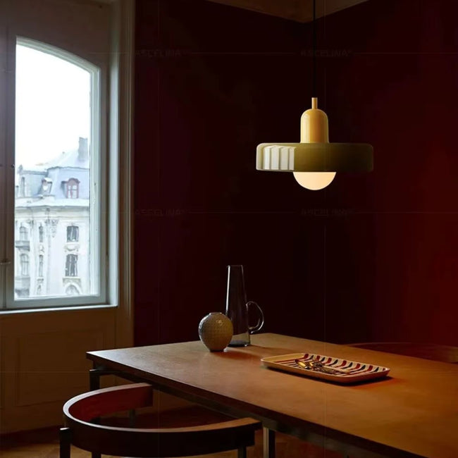 Bauhaus Colored Glass Pendant Light