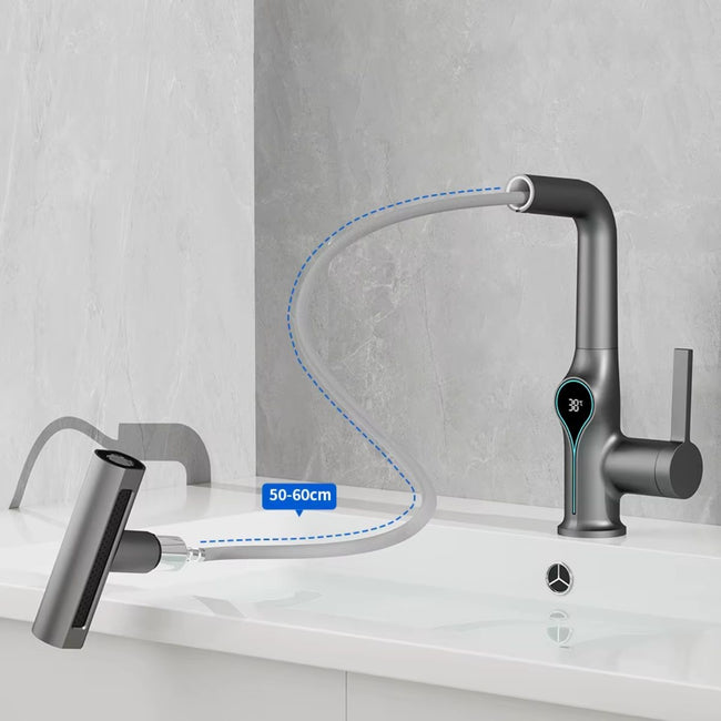 SmartFlow Flexible Bathroom Tap with Digital Temperature Display