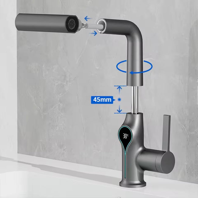 SmartFlow Flexible Bathroom Tap with Digital Temperature Display