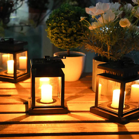 EclipseGlow Outdoor Solar Candle Lantern