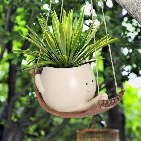 Swinging Basket Smiley Plant Pot