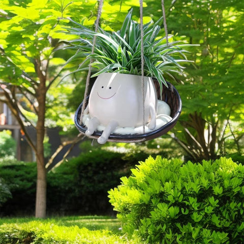 Swinging Basket Smiley Plant Pot