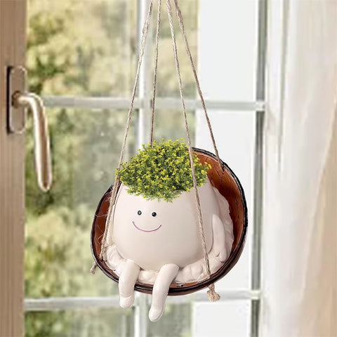 Swinging Basket Smiley Plant Pot