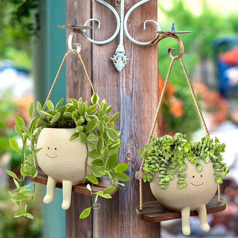 Swinging Smiley Plant Pot
