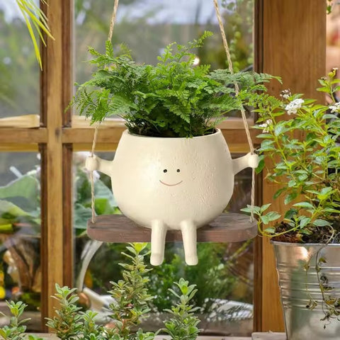 Swinging Smiley Plant Pot