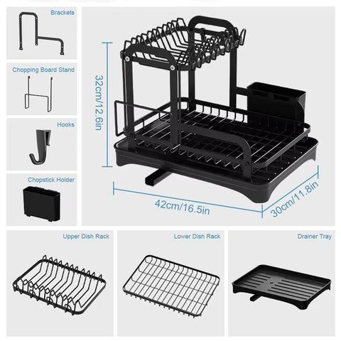 SpaceSaver – Compact 2-Tier Dish Drying Rack