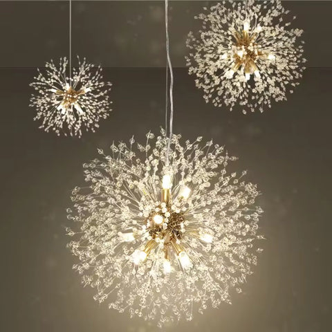 StellarBloom Modern Crystal Dandelion Pendant Light