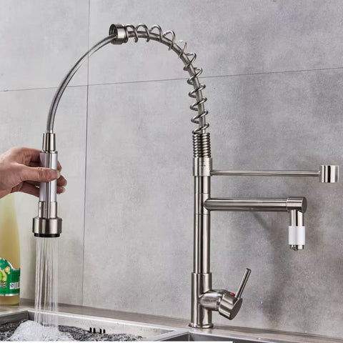 SwiftStream Kitchen Mixer Tap – Dual Spout with Flexible Spray