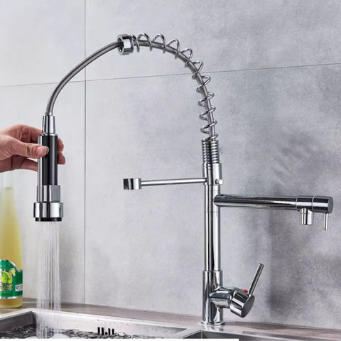 SwiftStream Kitchen Mixer Tap – Dual Spout with Flexible Spray