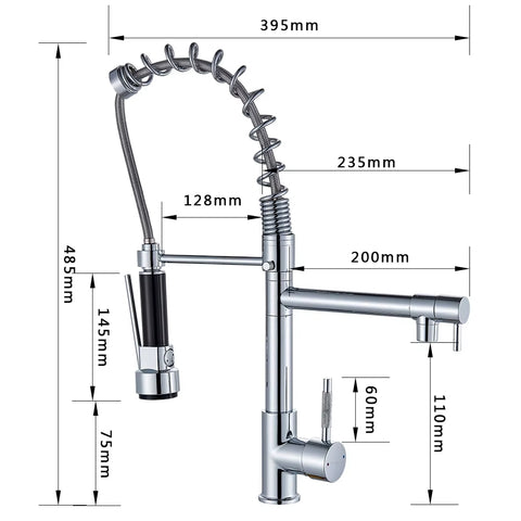 SwiftStream Kitchen Mixer Tap – Dual Spout with Flexible Spray