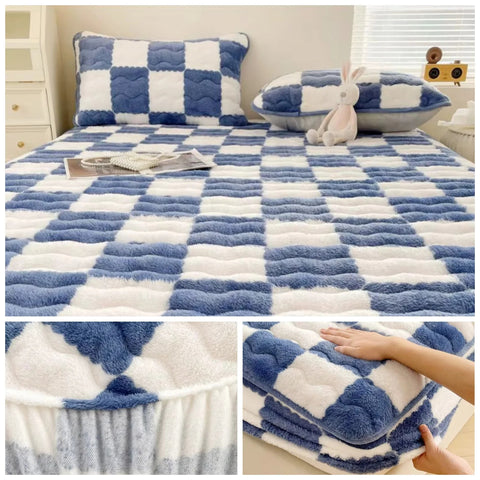 VelvetWarm Luxury Plaid Fitted Sheet