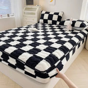 VelvetWarm Luxury Plaid Fitted Sheet